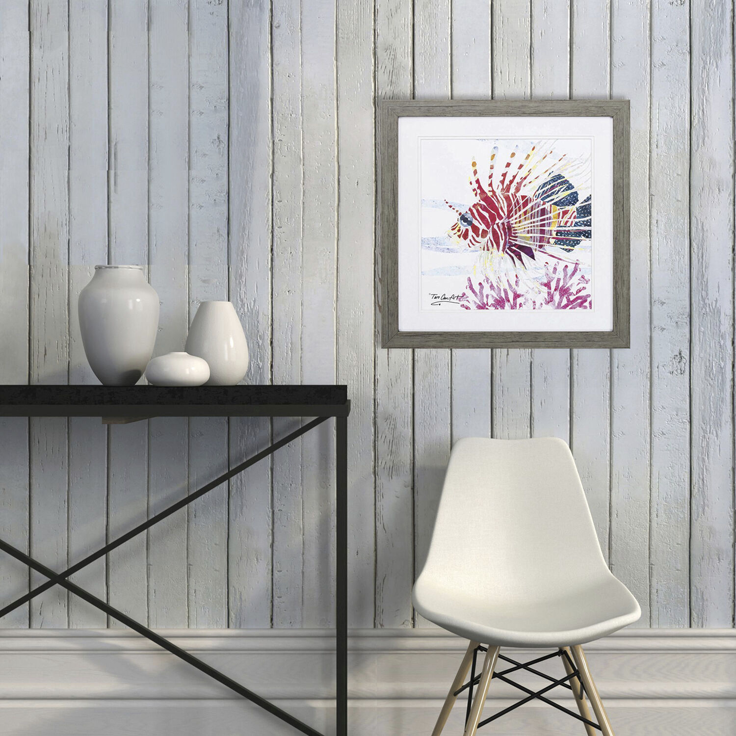 Sea Creature Yellow and Green and Red Framed Art, Propac