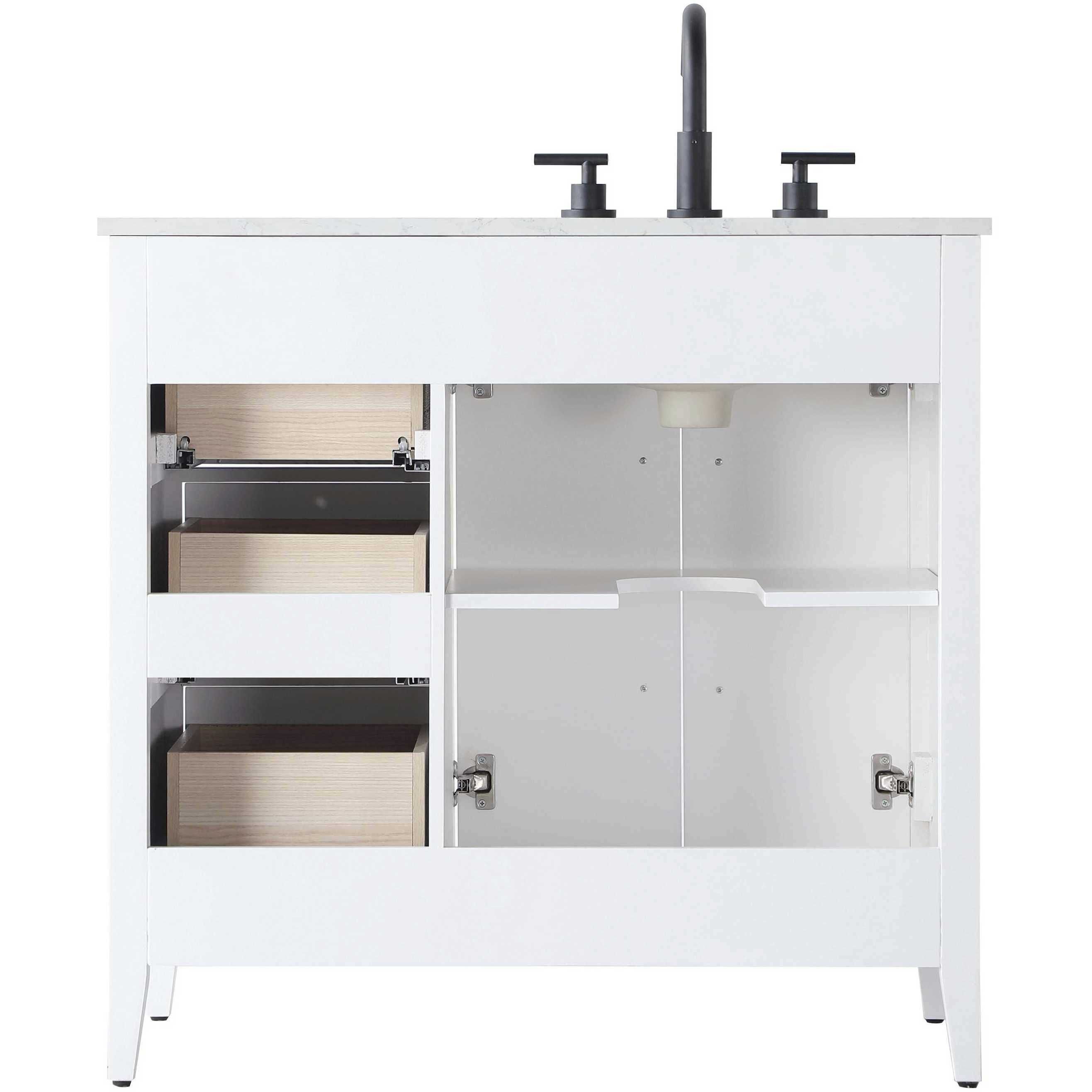 Millie 36 X 35 inch White Bathroom Vanity Cabinet