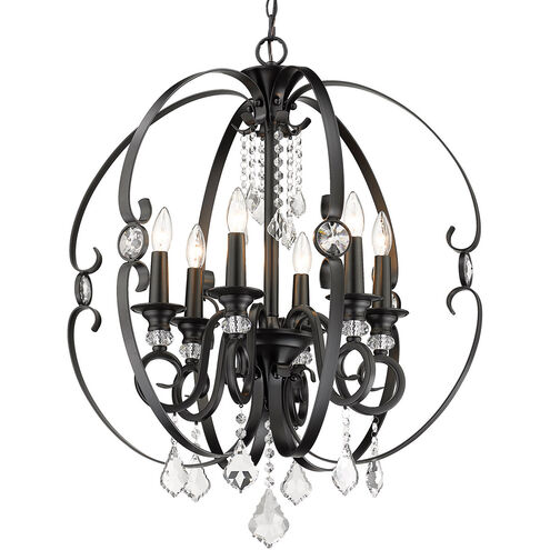 Ella 6 Light 26 inch Matte Black Chandelier Ceiling Light