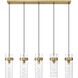 Fontaine Linear Chandelier Ceiling Light in Rubbed Brass
