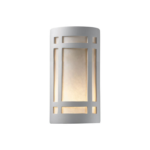 Ambiance Cylinder 2 Light 8 inch Bisque ADA Wall Sconce Wall Light in Incandescent, Mica, Large