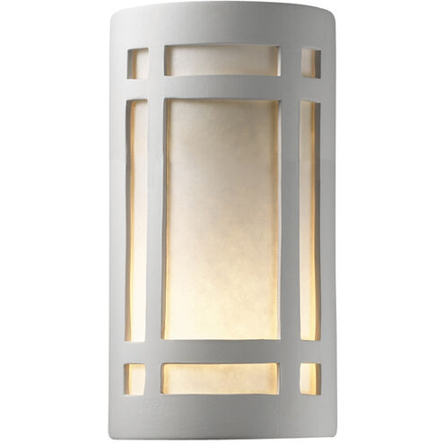 Ambiance Cylinder 2 Light 8 inch Bisque ADA Wall Sconce Wall Light in Incandescent, Mica, Large