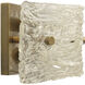 Swan Curved Glass 2 Light 12 inch Clear Textured Glass w/ Antique Brass Wall Sconce Wall Light