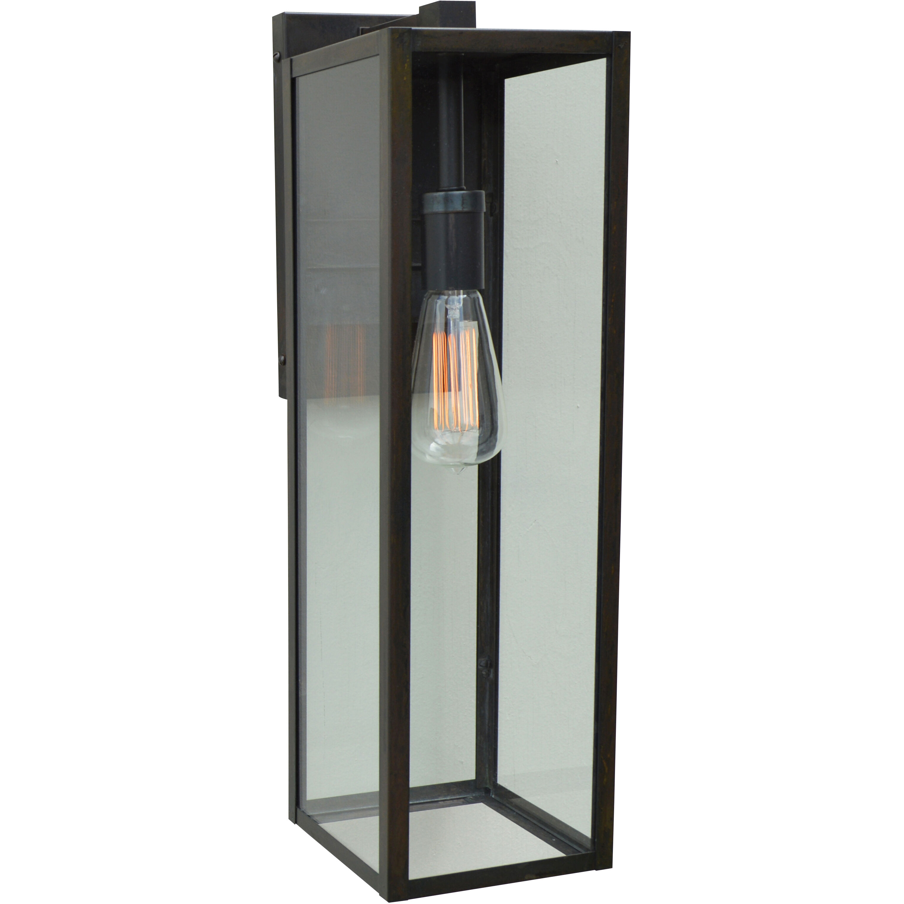 Vintage 1 Light 21.25 inch Bronze Outdoor Wall Mount in White Opalescent