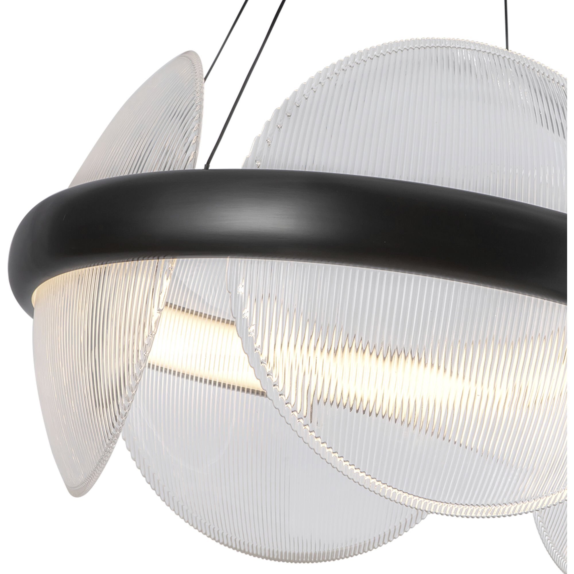 Taurus LED 22.13 inch Urban Bronze/Clear Ribbed Glass Chandelier Ceiling Light