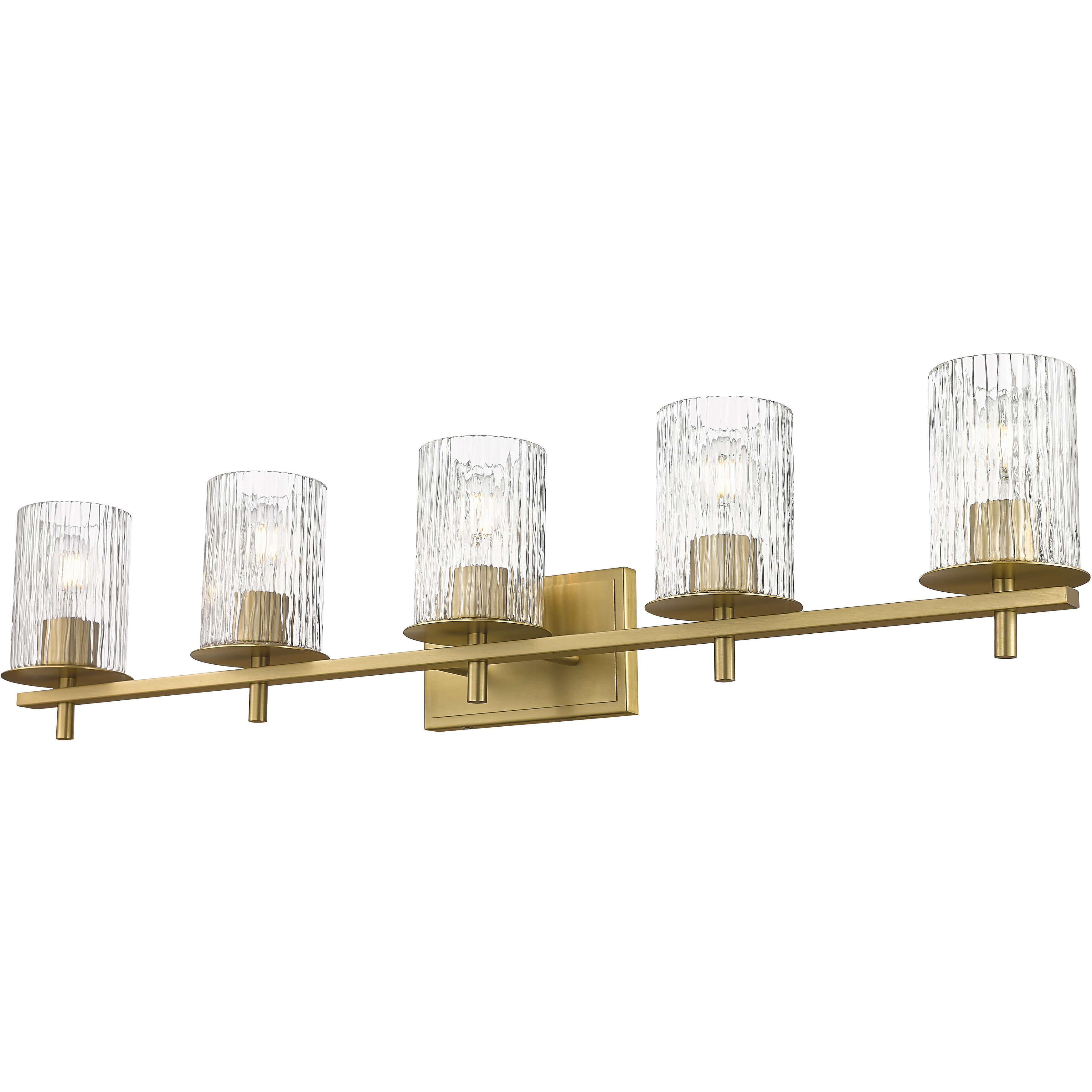 Grayson 5 Light 40 inch Modern Gold Vanity Wall Light