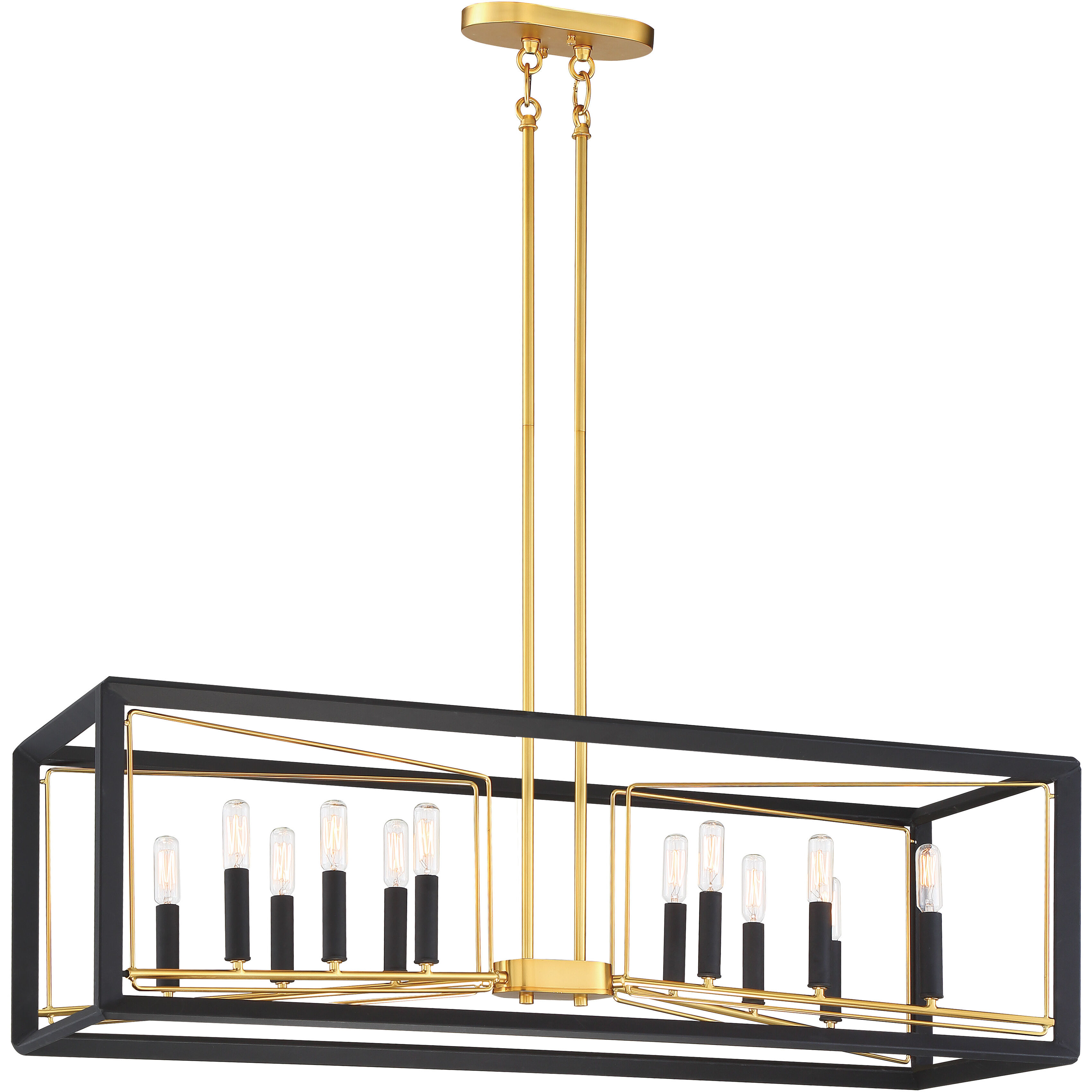 Sable Point 12 Light Sand Coal With Honey Gold Pendant Ceiling Light