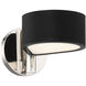Side Step LED 6 inch Coal With Polished Nichel High Wall Sconce Wall Light