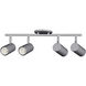 Taylor 4 Light 120 Satin Chrome Track Light Ceiling Light, Fixed Arm
