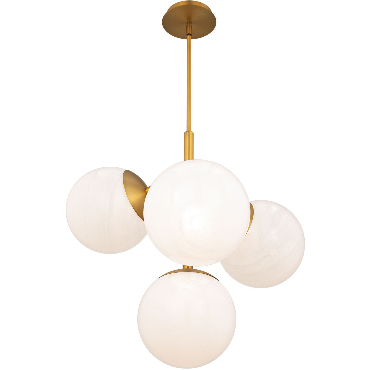 Quatrro LED 26.75 inch Aged Brass Pendant Ceiling Light in 3000K, dweLED