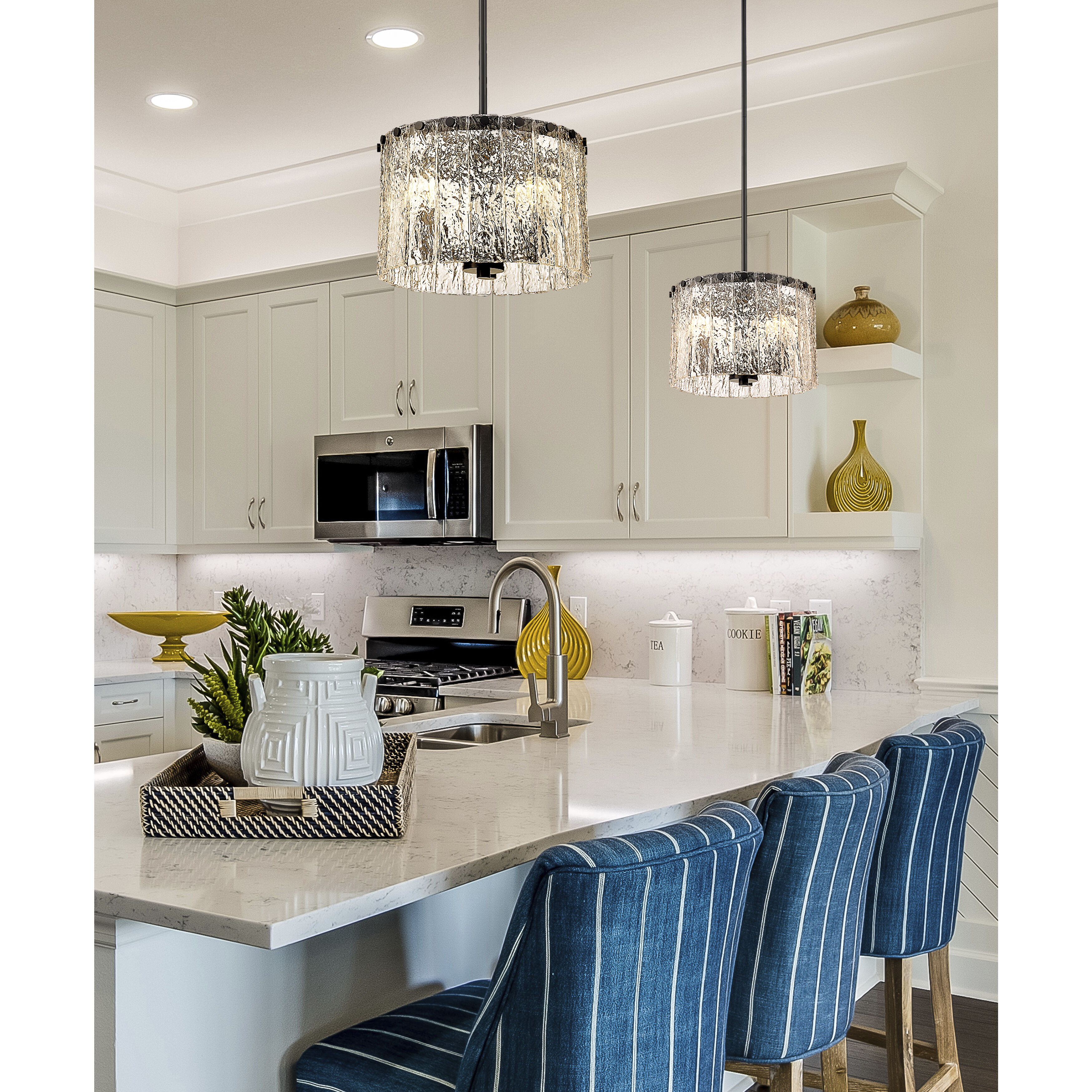 Glacier 3 Light 12.5 inch Matte Black Pendant Ceiling Light