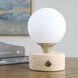 Abril 8.25 inch Travertine and Brass Rechargeable LED Accent Lamp Portable Light