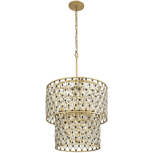 Windsor 7 Light 24.75 inch French Gold and Matte Black Chandelier Ceiling Light
