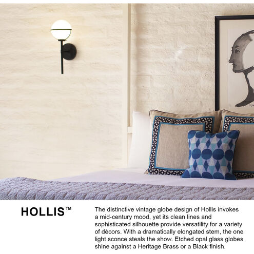 Hollis LED 24 inch Black Vanity Light Wall Light