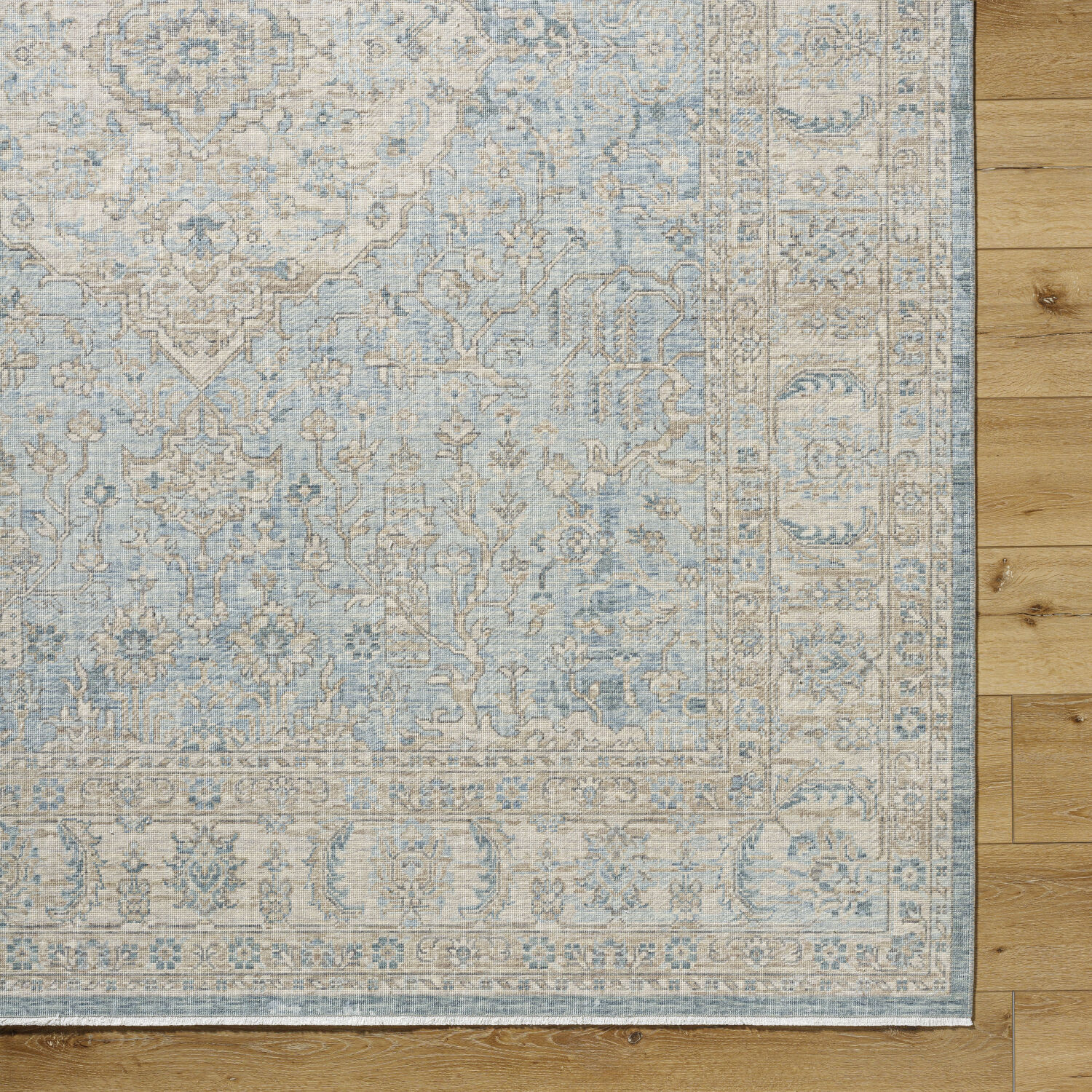 Once Upon a Time 118.11 X 35.04 inch Light Gray / Tan / Pale Blue / Gray / Denim / Medium Gray Machine Woven Rug in 3 x 10