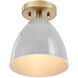 Biba 1 Light 8.25 inch Brushed Gold Semi-Flush Mount Ceiling Light