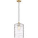 Ballston Cobbleskill LED 9 inch Satin Gold Mini Pendant Ceiling Light