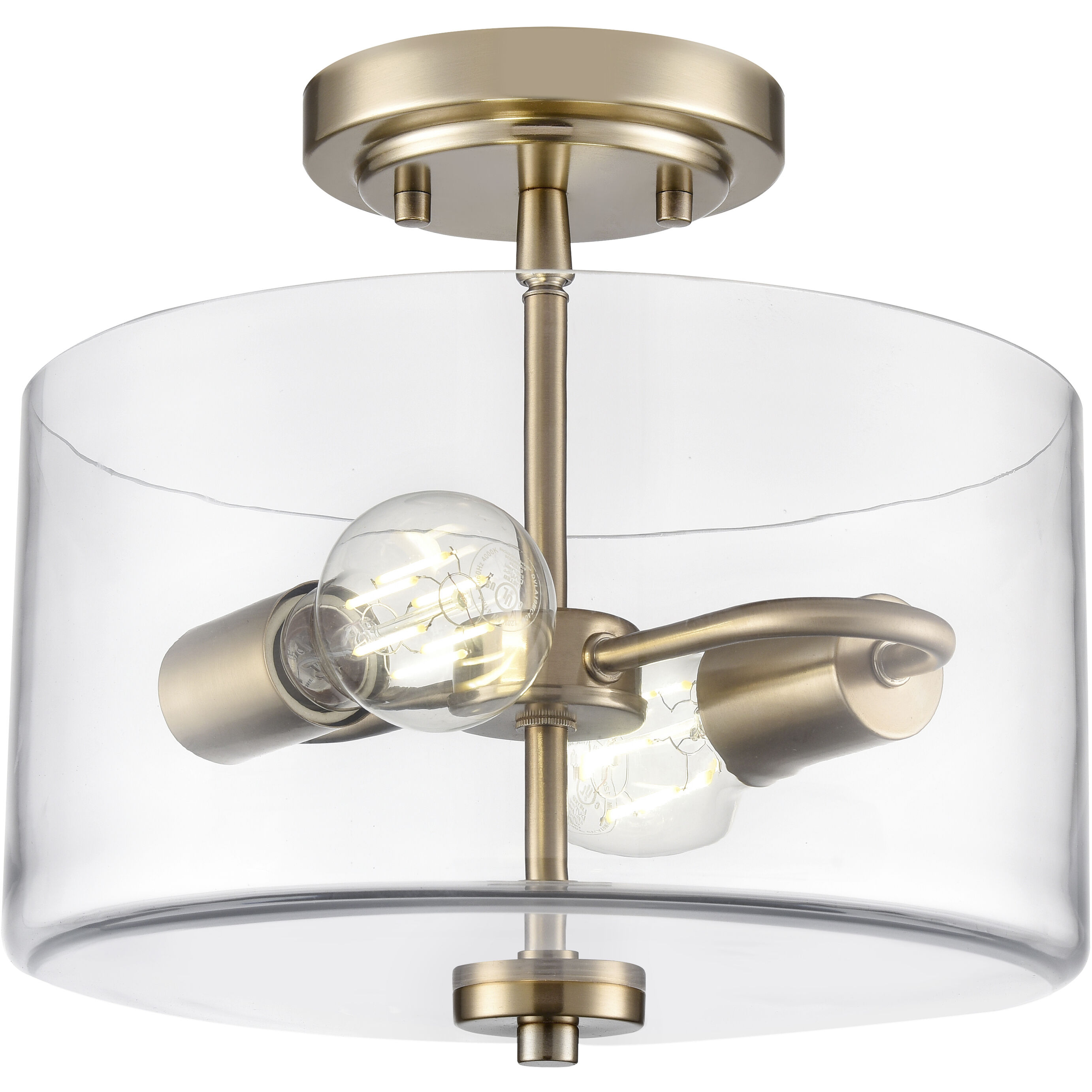 Verlana 2 Light 11 inch Modern Gold Semi-Flush Mount Ceiling Light
