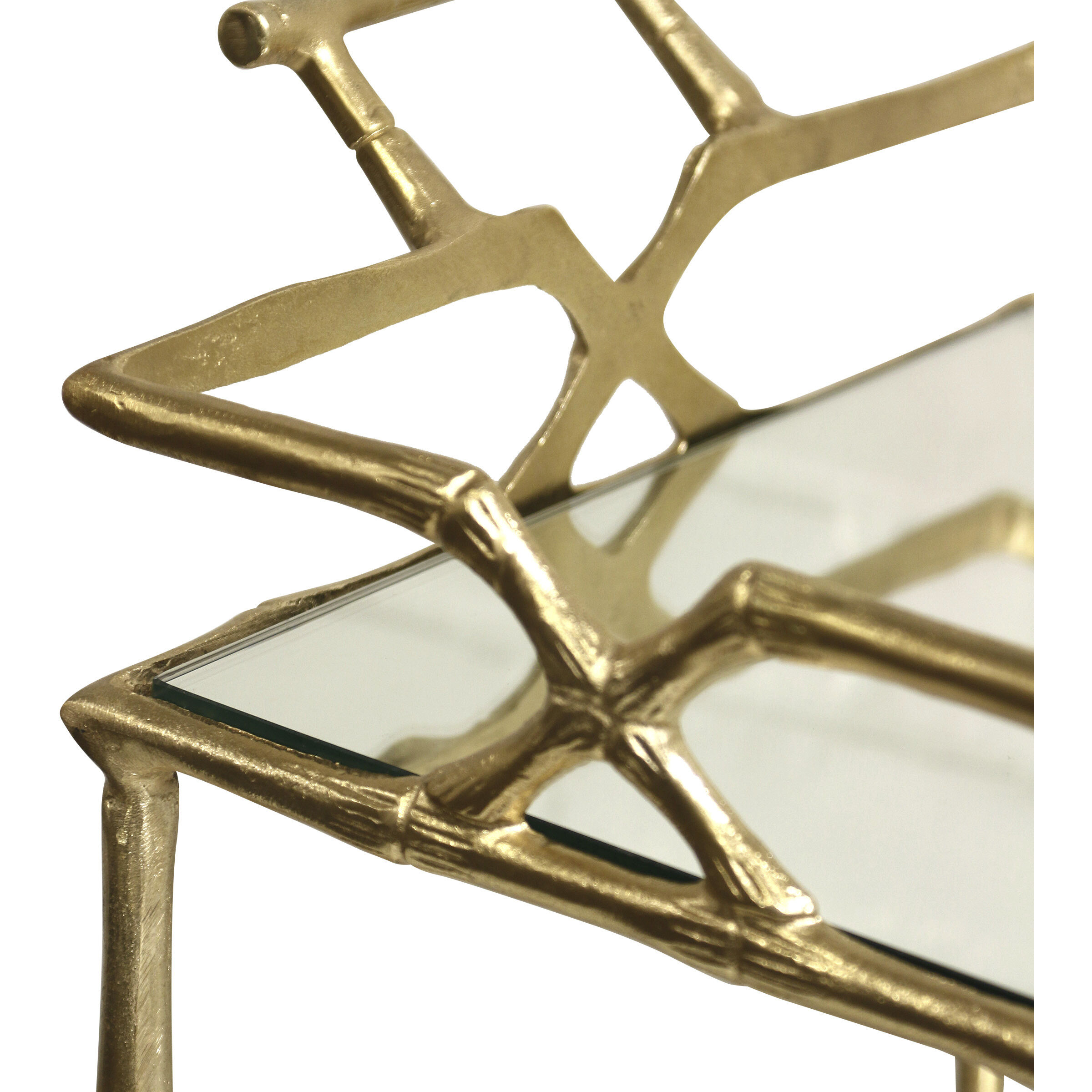 Monaco Gold and Mirror Bar Cart