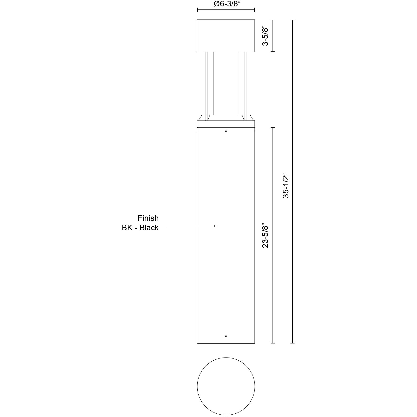 Novato 120 24 watt Black Exterior Bollard
