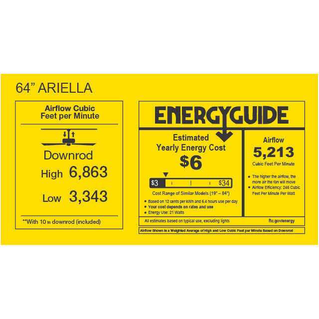 Atlas Ariella 64 inch Textured Bronze with Walnut Tone Blades Ceiling Fan