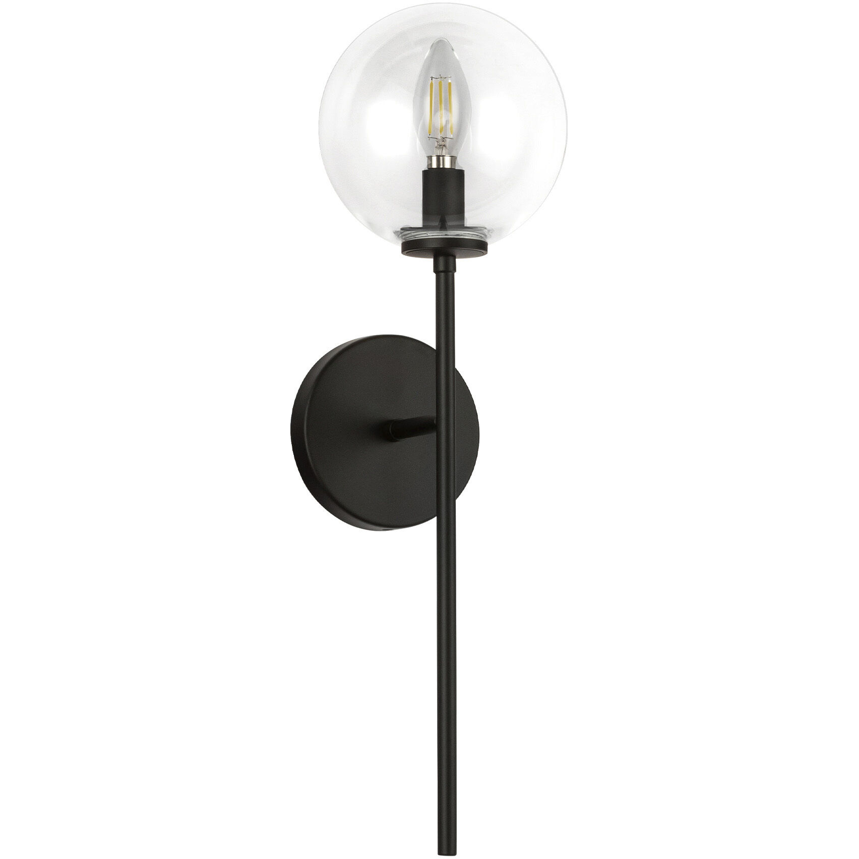 Alora Mood Cassia Wall/Vanity Light Wall Light in Matte Black, Clear Glass