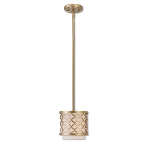 Arabesque 1 Light 7 inch Soft Gold Mini Pendant Ceiling Light