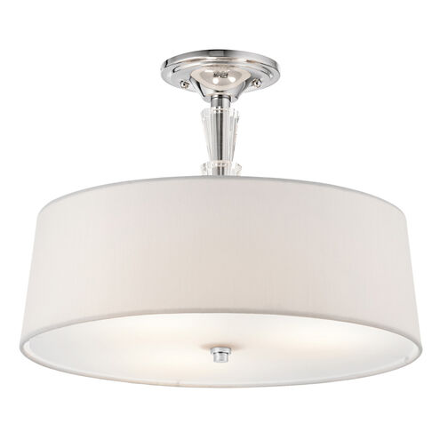 Crystal Persuasion 3 Light 15 inch Chrome Semi Flush Light Ceiling Light