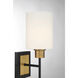 Alvara 1 Light 5.5 inch Matte Black with Warm Brass Accents Wall Sconce Wall Light, Essentials