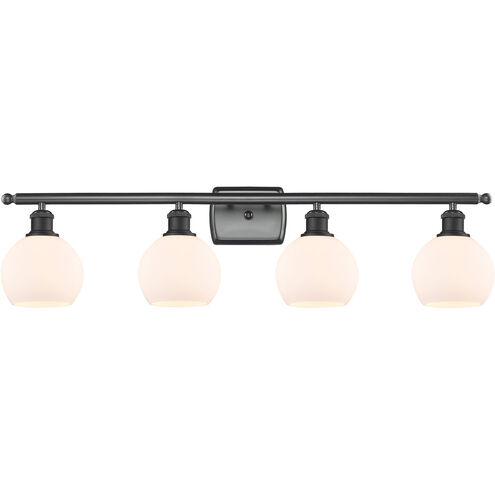 Ballston Athens LED 36 inch Matte Black Bath Vanity Light Wall Light in Matte White Glass