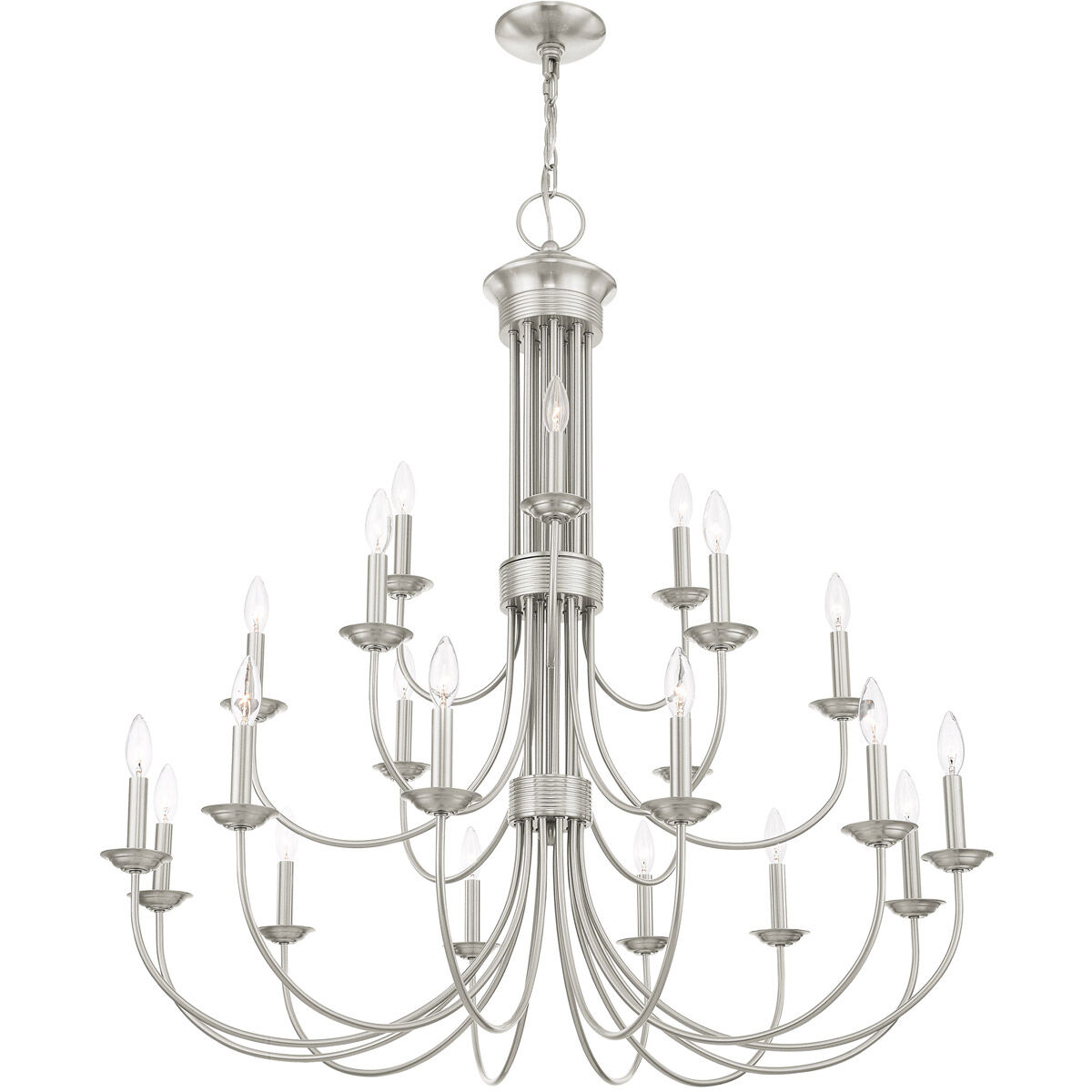 Estate 21 Light 42 inch Brushed Nickel Chandelier Ceiling Light
