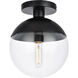 Eclipse 1 Light 10 inch Black Flush Mount Ceiling Light
