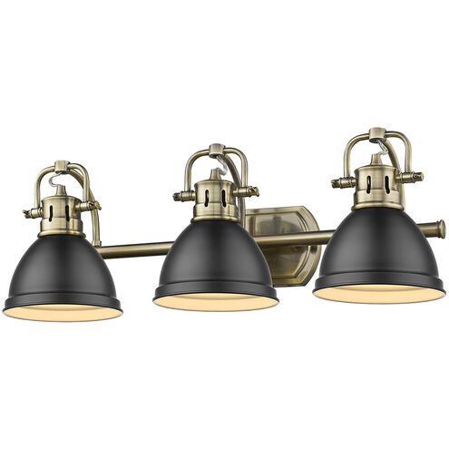 Duncan 3 Light 25 inch Aged Brass Bath Vanity Wall Light in Matte Black