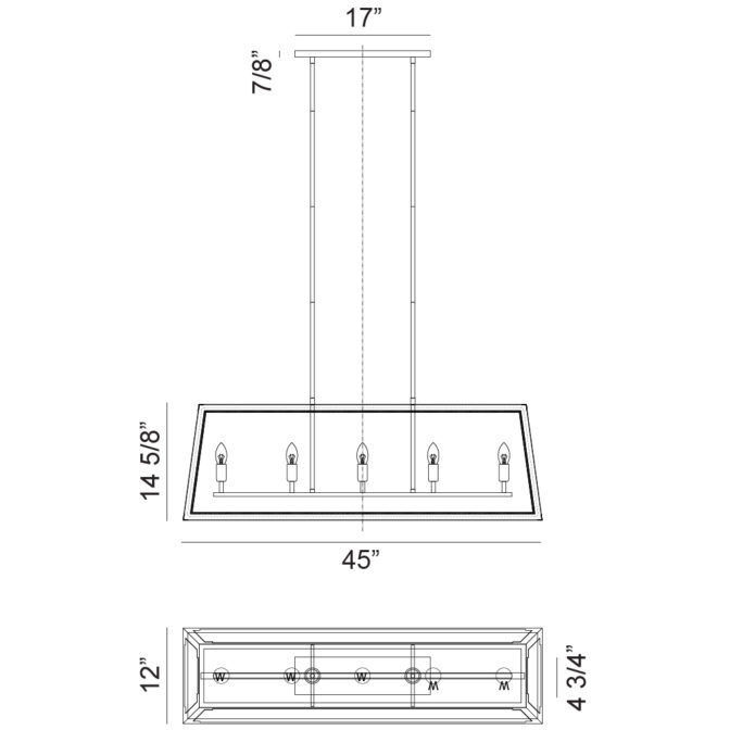 Rosalie 5 Light 12 inch Matte Black and Aged Gold Brass Pendant Ceiling Light