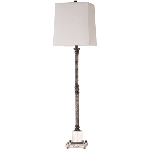 Teala 36 inch 100 watt Aged Black with Silver Highlights and Crystal Buffet Lamp Portable Light