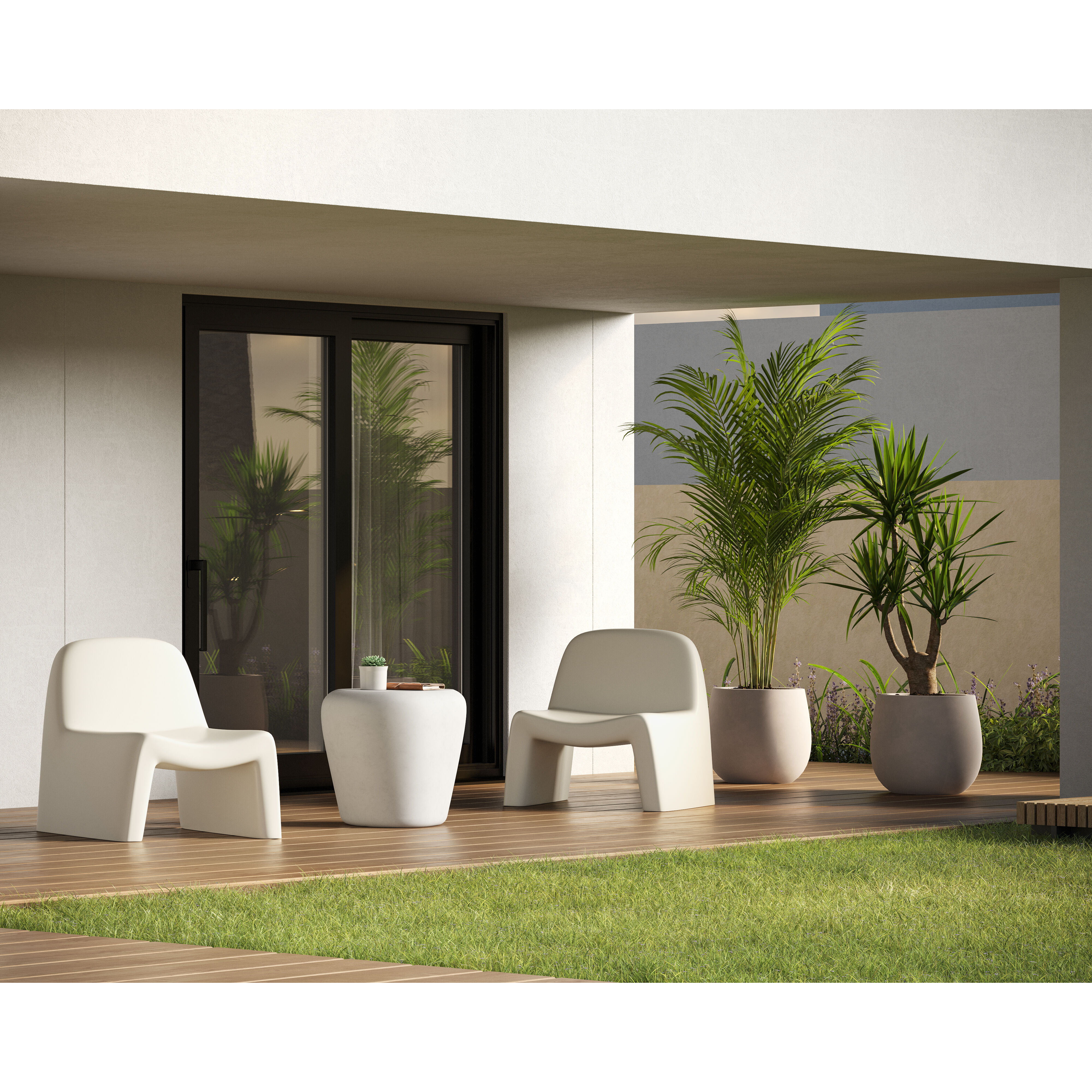 Kessel Cream Outdoor Lounge Chair