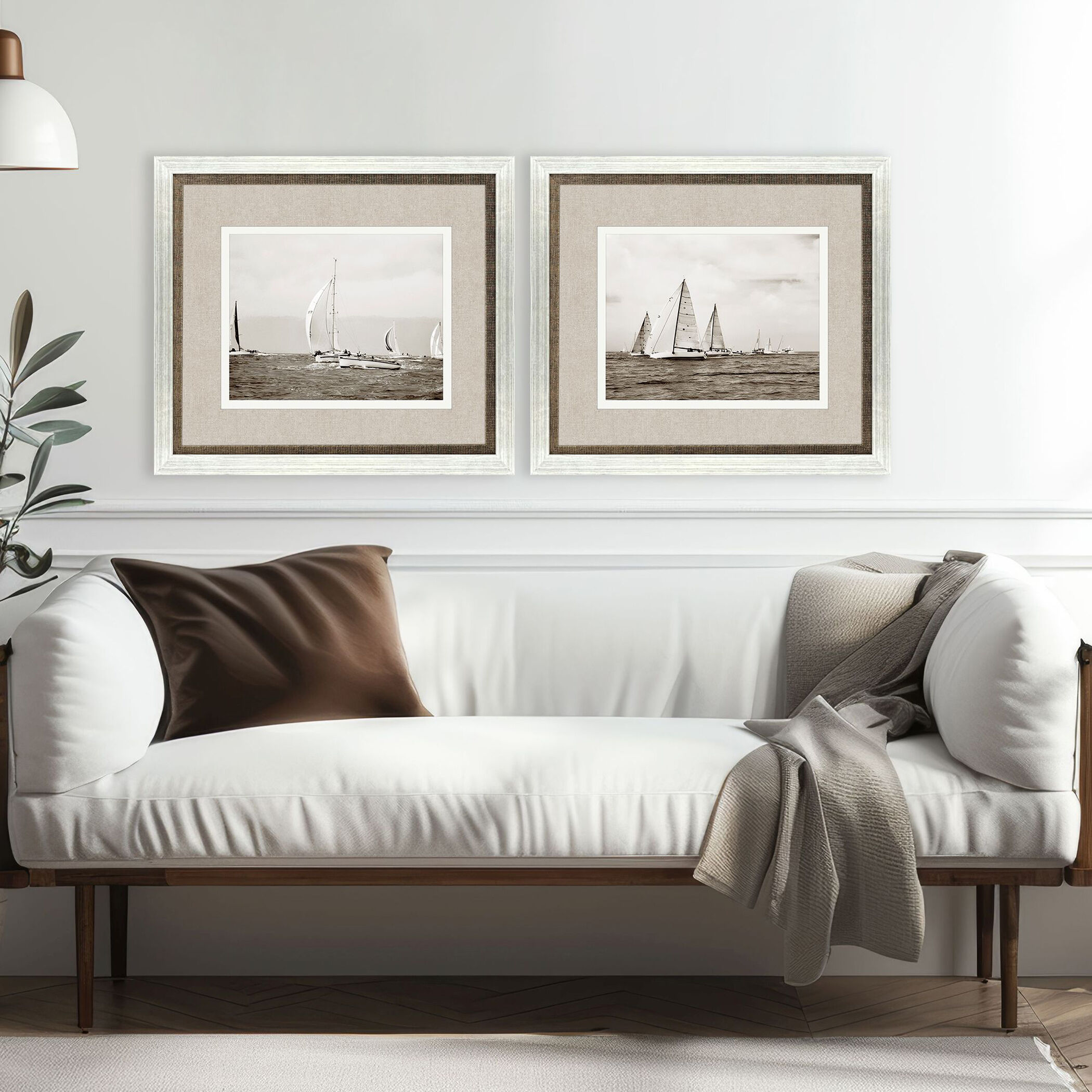 Regatta Brown and Gray and Sepia Framed Art