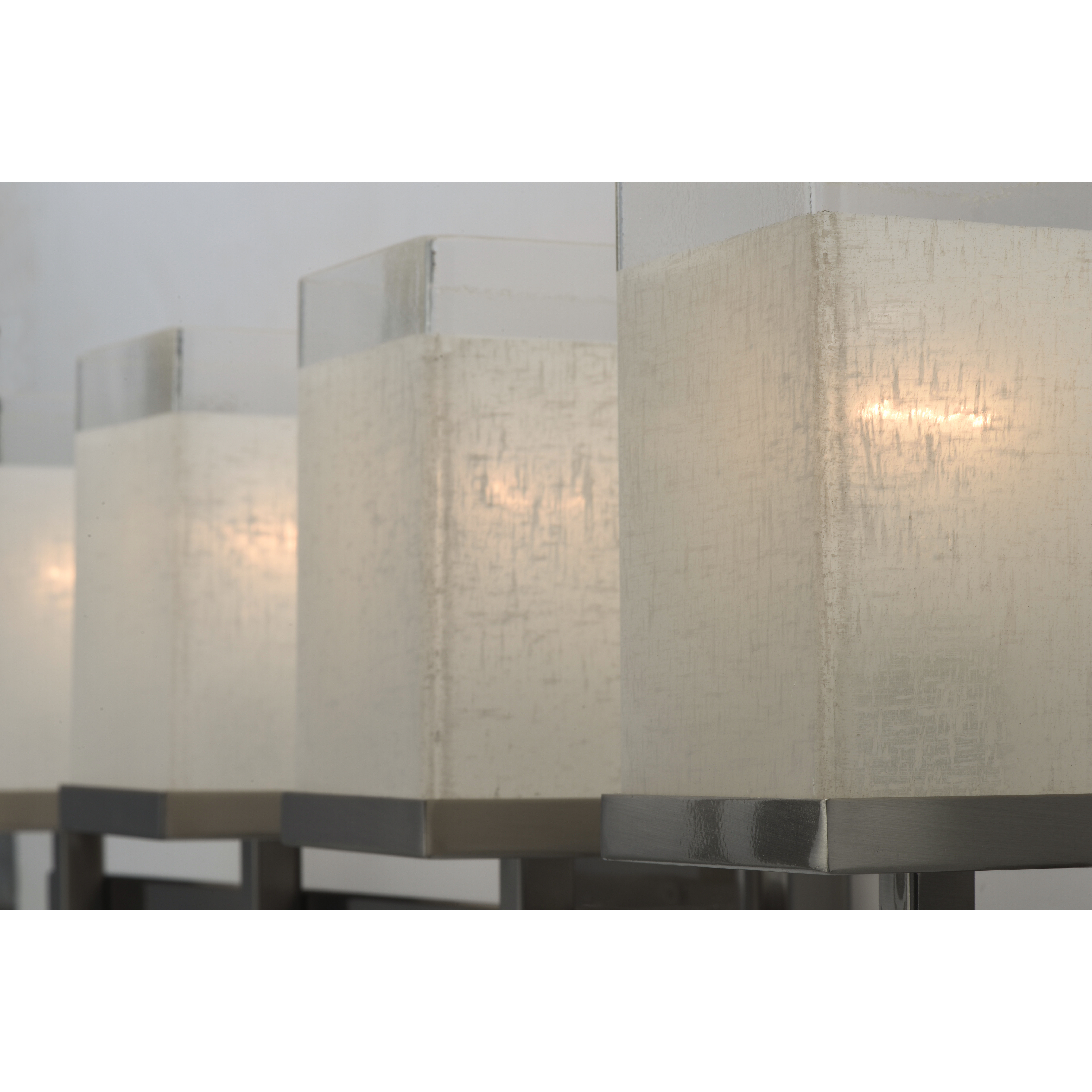 Tetra 4 Light 30 inch Satin Nickel Bath Vanity Wall Light in White Linen