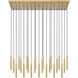 Forest Linear Chandelier Ceiling Light in Modern Gold