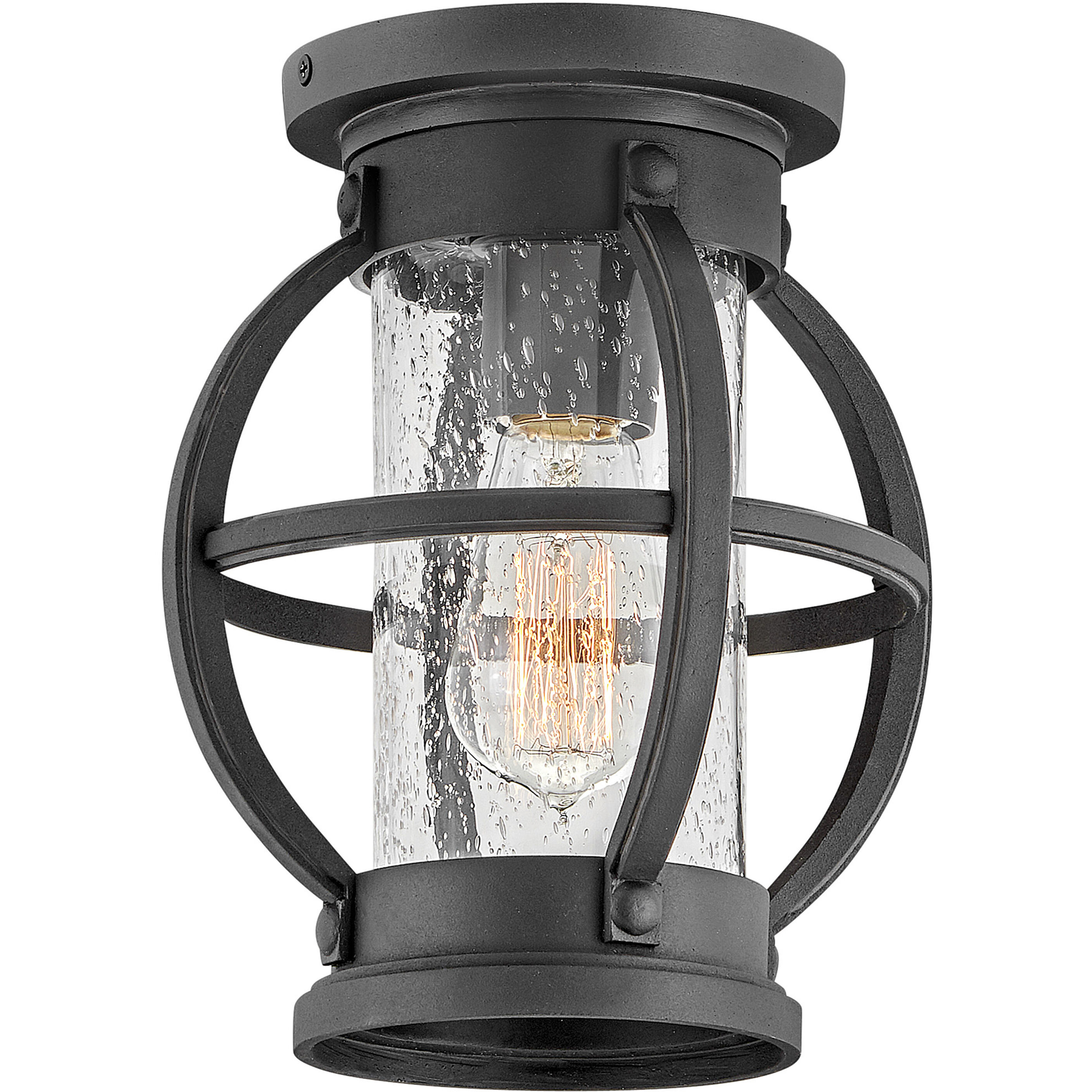 Coastal Elements Chatham 1 Light 8.25 inch Museum Black Outdoor Flush Mount