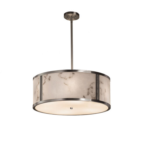 Lumenaria LED Brushed Nickel Drum Pendant Ceiling Light in 5000 Lm LED