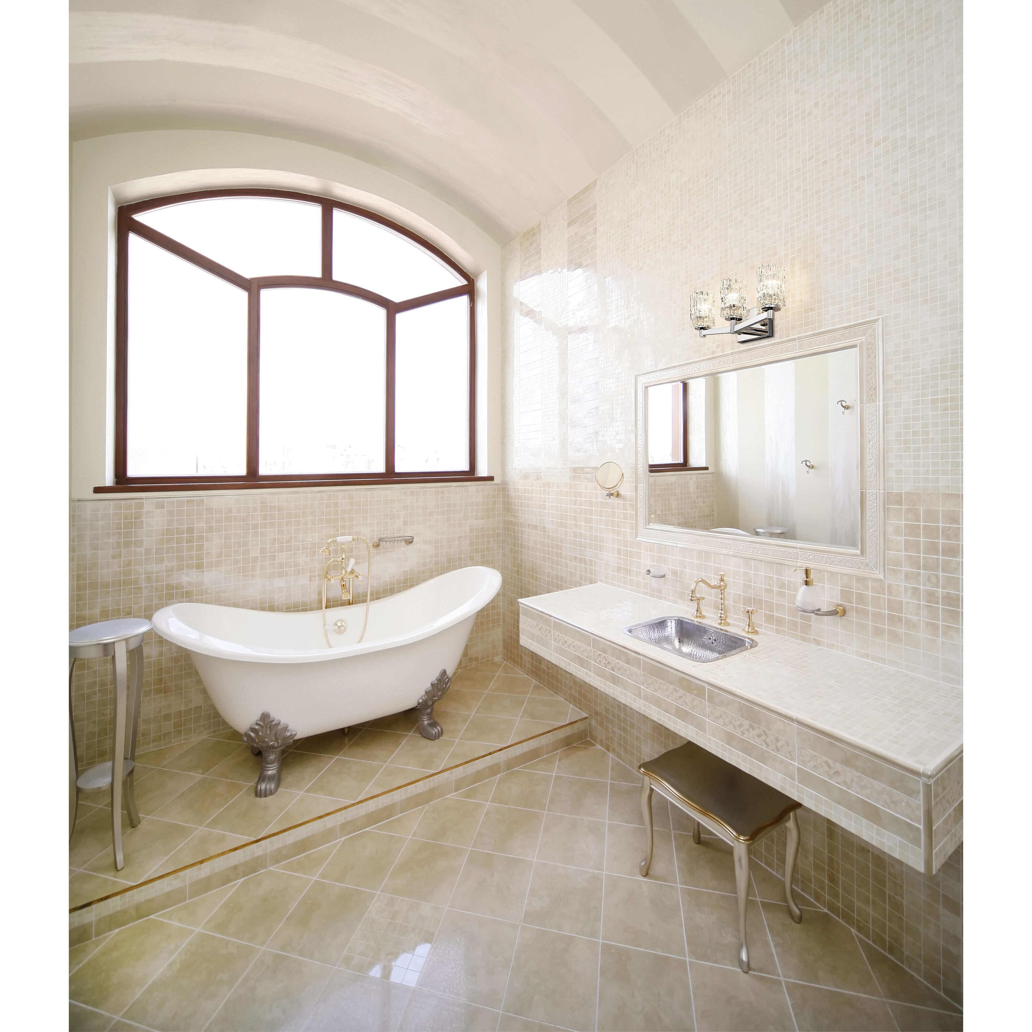 Aubrey 3 Light 22.5 inch Chrome Vanity Wall Light