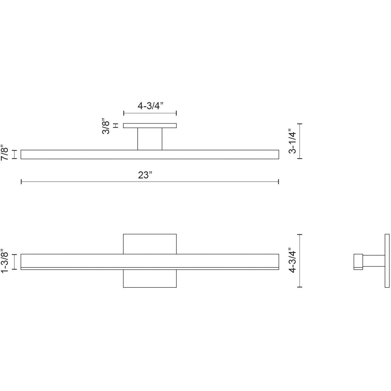Vega LED 23 inch White Bath Vanity Light Wall Light