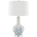 Myrtle 28 inch 150 watt White/Blue/Clear/Polished Nickel Table Lamp Portable Light