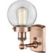 Ballston Beacon 1 Light 6 inch Antique Copper Sconce Wall Light in Clear Glass
