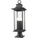 Tiberius 4 Light 27.25 inch Black Outdoor Pier Mounted Fixture