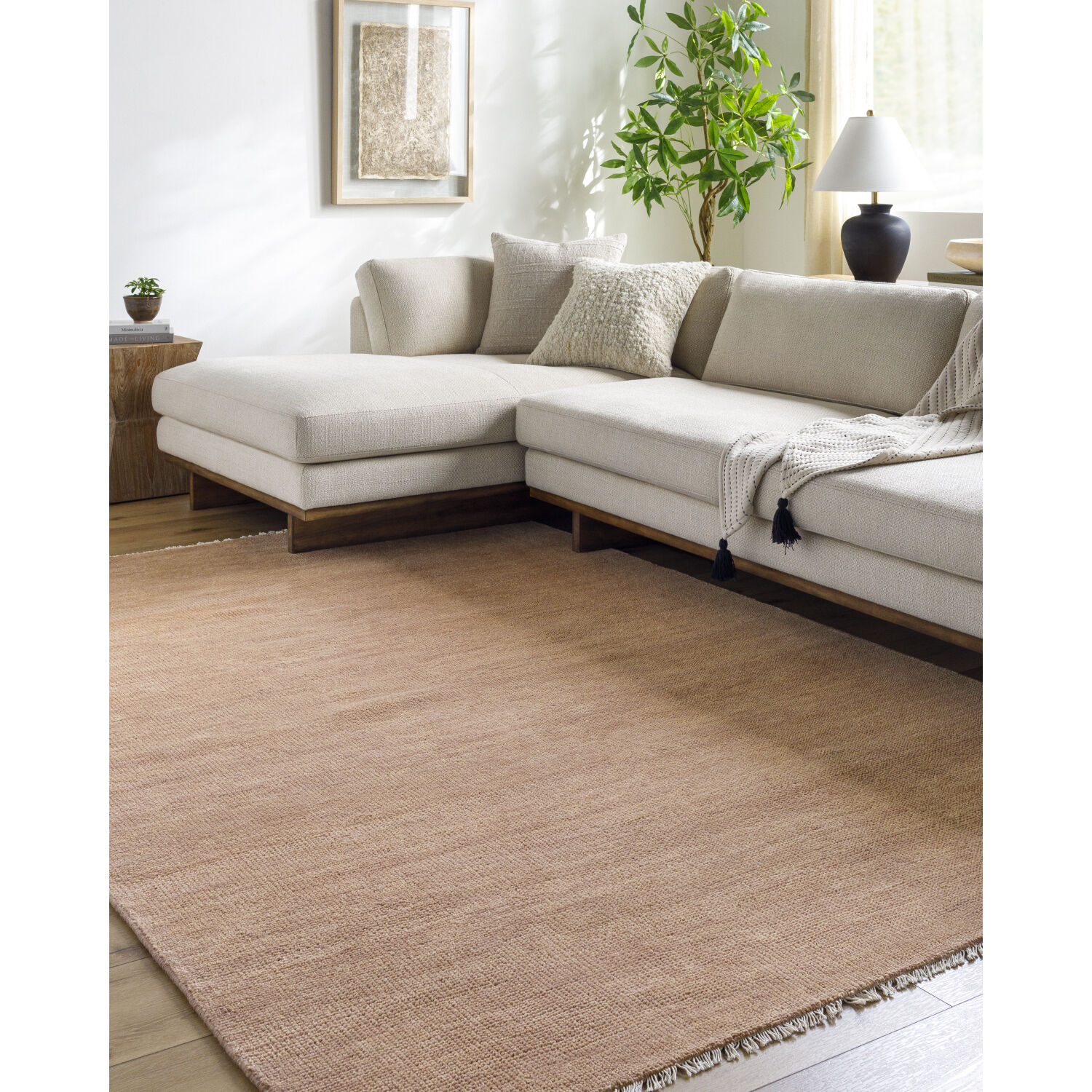 Epic 120 X 96 inch Khaki / Sand Handmade Rug in 8 x 10