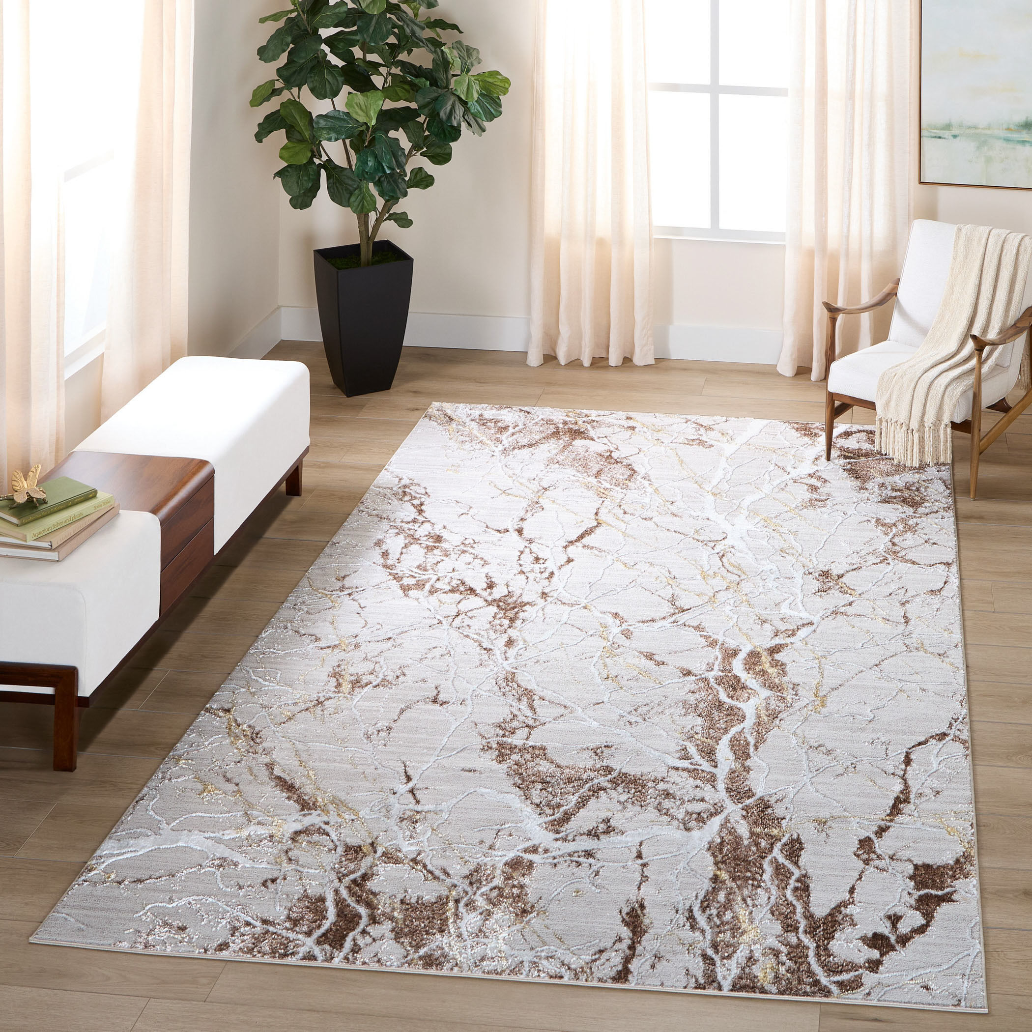 Baltea 114 X 79 inch Earth Tones Rug in 6 x 9
