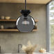 Arcadia Pendant Ceiling Light in Black, Smoked Glass