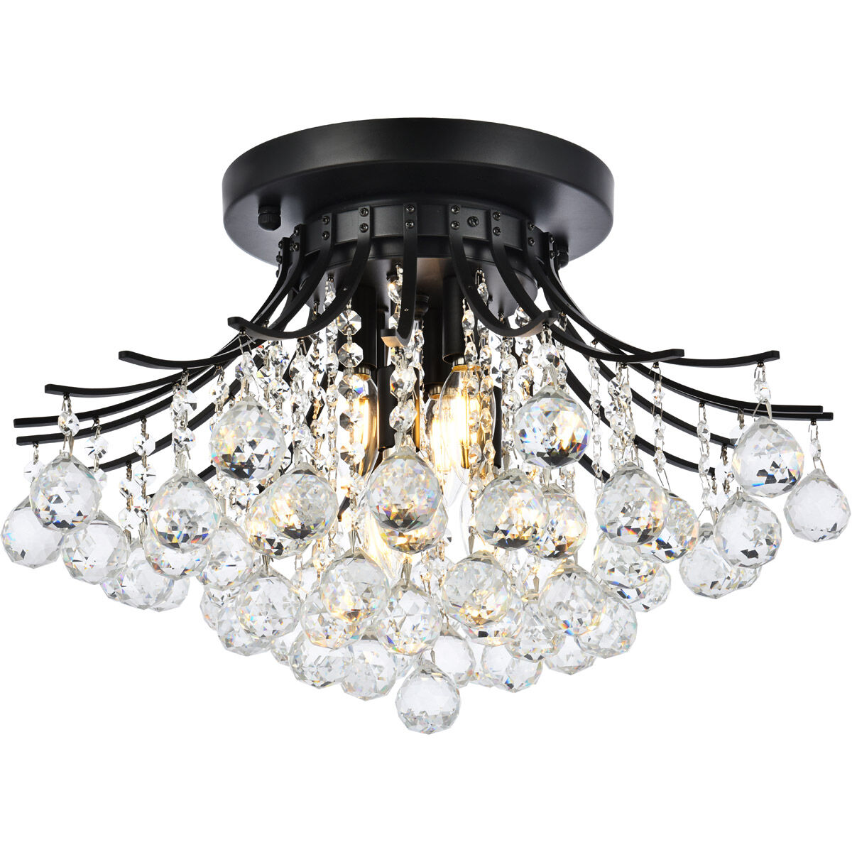 Toureg 6 Light 19 inch Black and Clear Flush Mount Ceiling Light